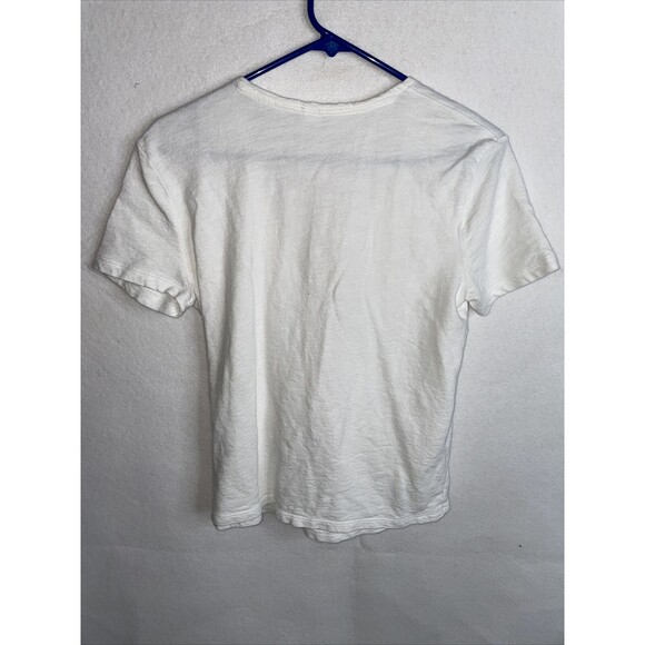 Gap White Cotton  Wrap-Front Short Sleeve Top Shirt Sz Small - Picture 6 of 7